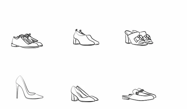 Yüksek Topuklu Moda Kadın Ayakkabı Vektörü Beyaz Arka Planda Izole — Stok Vektör