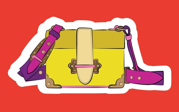 Bolso Mujer Amarillo Embrague Moda Ilustración Vector Objeto Aislado Sobre — Archivo Imágenes Vectoriales