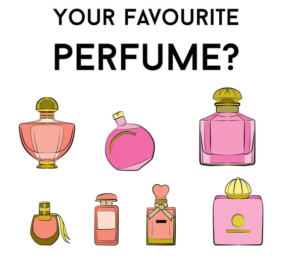 Parfumflesjes Iconen Naadloos Patroon Eau Parfum Achtergrond Eau Toilette Mooie — Stockvector