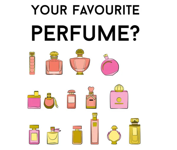 Perfume Bottles Icons Seamless Pattern Eau Parfum Background Eau Toilette — Stock Vector