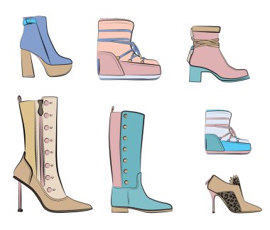 Kadın ayakkabıları Moda illüstrasyon vektör nesneleri izole 