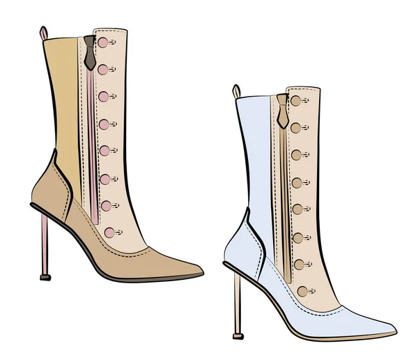 Chaussures Femme Illustration Mode Objets Vectoriels Isolés — Image vectorielle