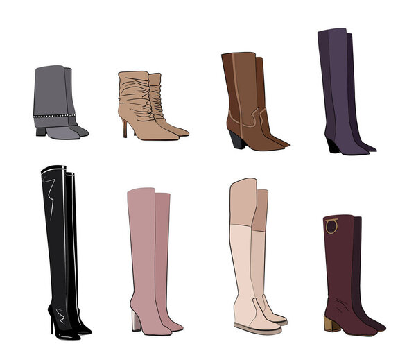 Heels Fashion illustration vector objects isolated 