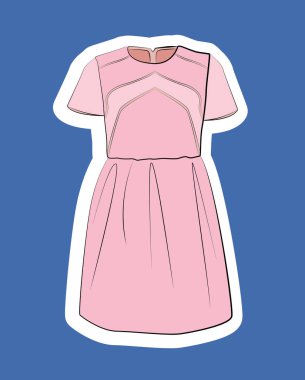 Vektör illüstrasyonu güzel kadın elbisesi. Klasik elbise seti. Moda illüstrasyon vektör nesnesi izole edilmiş.