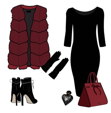 Sonbahar kumaşı Moda vektör çizim nesnesi izole edildi