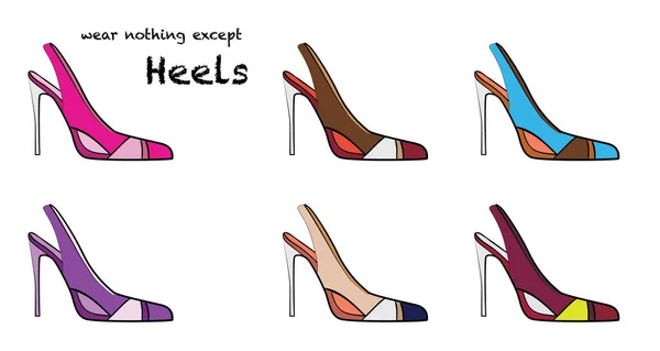 Heels Gambar Mode Vektor Objek Terisolasi - Stok Vektor