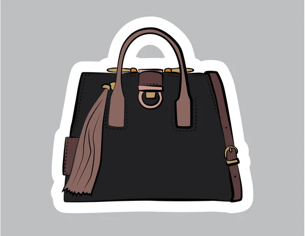 Fashionable Female Bags Vector Sketch Illustration Different Types Stylish Bags — Stock Vector