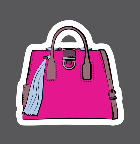 Fashionable Female Bags Vector Sketch Illustration Different Types Stylish Bags — Stock Vector