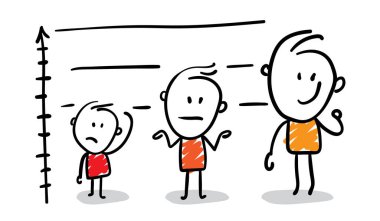 İş adamları, ofis çalışanı yöneticileri. Erkekler el çizimi karalama çizgisi çizgi film tasarım karakterleri - erkeklerin izole vektör çizimi.