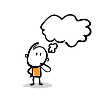 İşadamı - Ofis çalışanı ve fotokopi alanı. Erkek el çizimi karalama çizimi çizgi film tasarım karakteri - izole vektör çizimi insan çizimi.