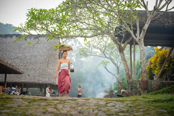 Tenganan, Bali / Endonezya - 25 Mayıs 2018: Tenganan bali köyünde uyum ortamı
