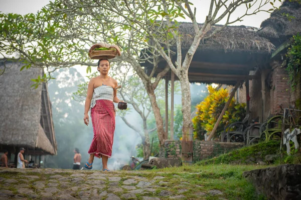 Tenganan, Bali / Endonezya - 25 Mayıs 2018: Tenganan bali köyünde uyum ortamı