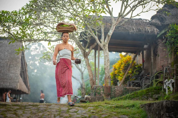 Tenganan, Bali / Endonezya - 25 Mayıs 2018: Tenganan bali köyünde uyum ortamı