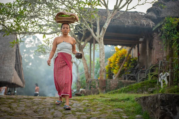 Tenganan, Bali / Endonezya - 25 Mayıs 2018: Tenganan bali köyünde uyum ortamı