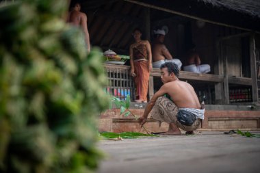 Tenganan, Bali / Endonezya - 25 Mayıs 2018: Tenganan bali köyünde uyum ortamı