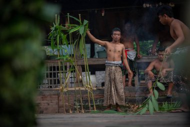 Tenganan, Bali / Endonezya - 25 Mayıs 2018: Tenganan bali köyünde uyum ortamı