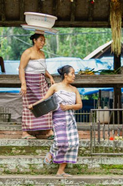 Tenganan, Bali / Endonezya - 25 Mayıs 2018: Tenganan bali köyünde uyum ortamı