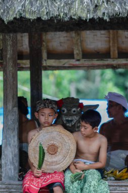 Pandan savaşı, 12 Haziran 2017 'de Endonezya' nın Karangasem Regency kentindeki Bali Ağa köyü nüfusu tarafından Pandan 'dan yapılmış bir dövüş ritüeli.