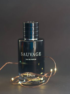 Dior 'dan Sosisli Parfüm. Arka planda Fransız Moda Evi Christian Dior 'dan 