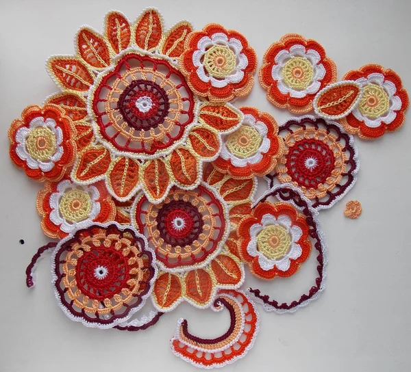 Crochet Using Technique Irish Lace — Stock Photo, Image