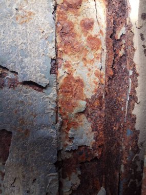 Paslı ve kömürleşmiş metal dokusu