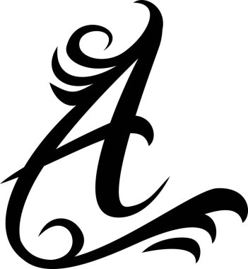 Siyah harf A logo, vintage