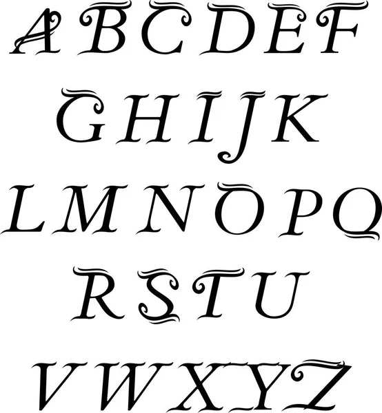 Kalligrafische vector script lettertype. Vintage alfabet — Stockvector