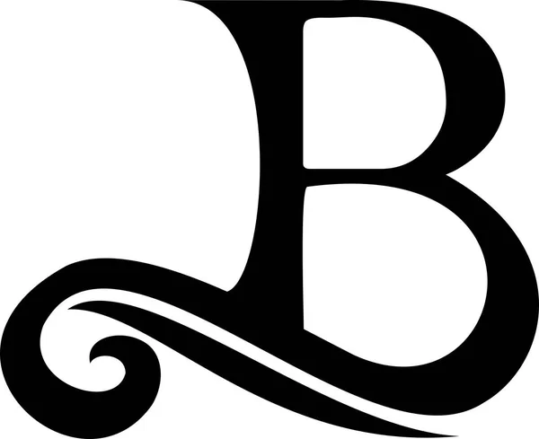 Logo noir lettre B, vintage — Image vectorielle