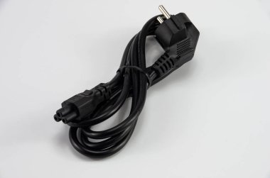 Elektrik, güç, siyah kablo için bilgisayar ve monitör