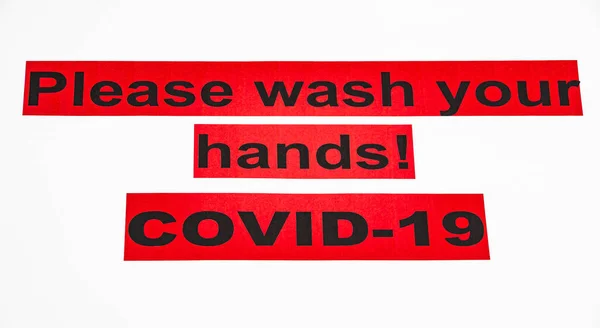 Prosím Umyjte Ruce Coronavirus Covis — Stock fotografie
