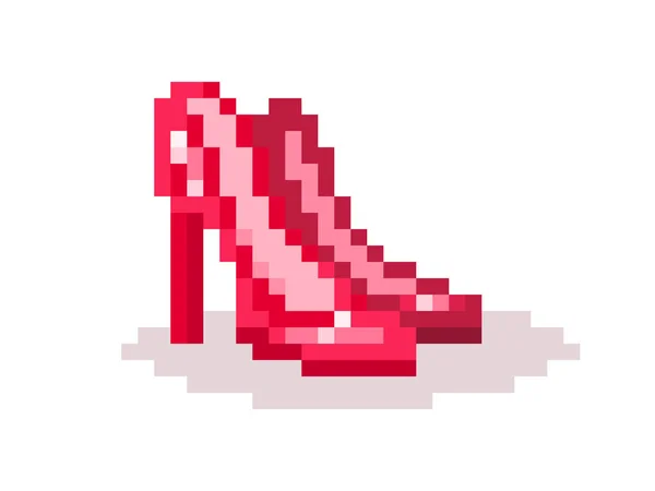 새로운 빨간 광택 유행 여자의 신발에의 한 쌍. Teashing 섹스 — 스톡 벡터