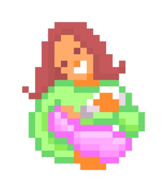 Mutlu anne bir bebeği süt şişesiyle kucağına alıp besliyor.