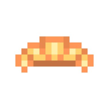 Croissant, 8 bit pixel art food icon isolated on white backgroun clipart