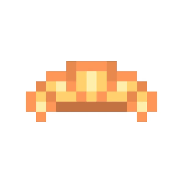 Croissant, 8 bit pixel art food icoon geïsoleerd op witte backgroun — Stockvector