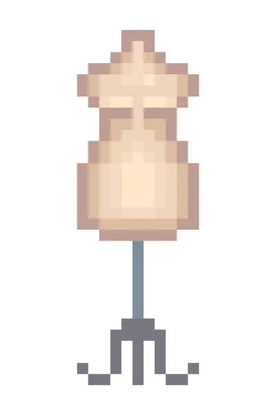 Vrouwelijke lichaam mannequin, pixel art pictogram geïsoleerd op witte backgrou — Stockvector