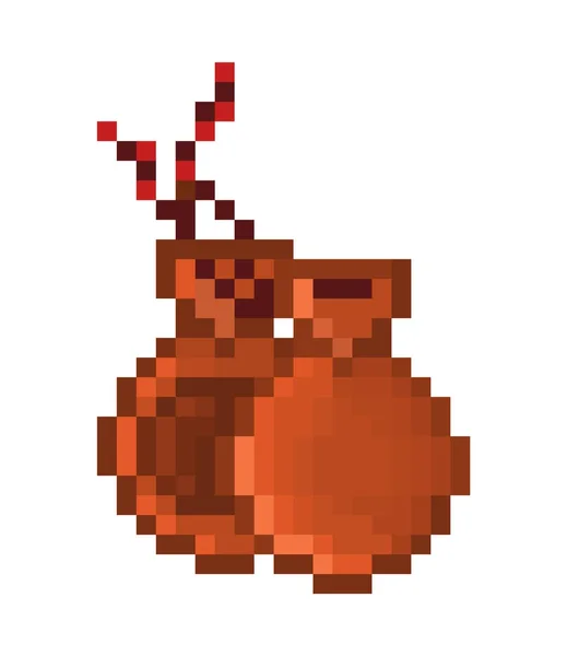 Castanets, pixel art perkuse hudební nástroj ikona izolované o — Stockový vektor