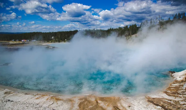 Turkis Varme Kilde Yellowstone National Park Usa Wyoming Geotermisk Vartegn - Stock-foto