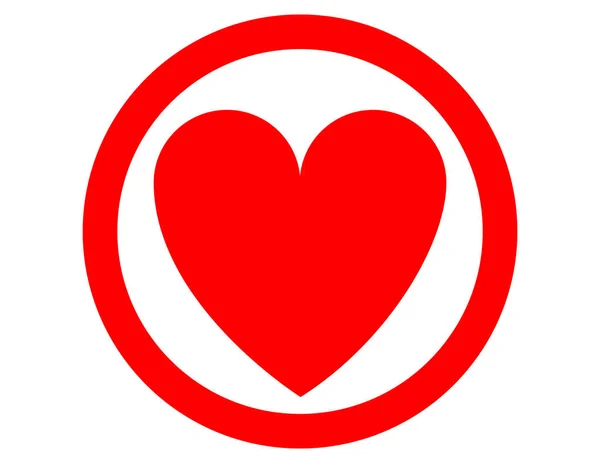 Ikony Srdce Kruhu Symbol Lásky — Stockový vektor