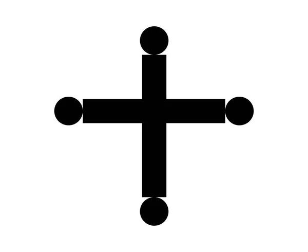 Egy Egyszerű Kereszt Ikon Szimbólum — Stock Vector