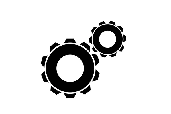 Duas Engrenagens Engrenagens Cogwheels Ícone Ilustração —  Vetores de Stock