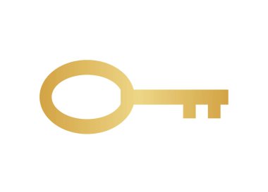 Altın gradyan ile altın bir anahtar simgesi