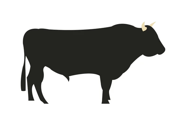 Wagyu Chilijskie Bull Sylwetka — Wektor stockowy