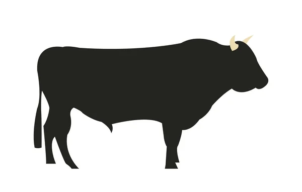 Silhouette Taureau Chilien Wagyu — Image vectorielle