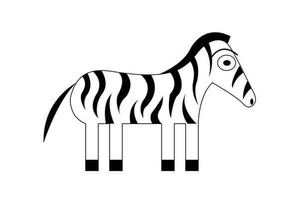 Sevimli Çizgi Zebra Illüstrasyon — Stok Vektör