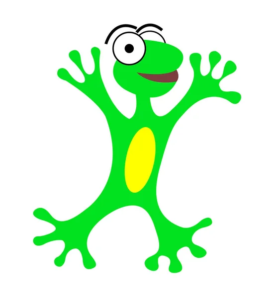 Cartoon Šťastný Skákací Žába — Stockový vektor