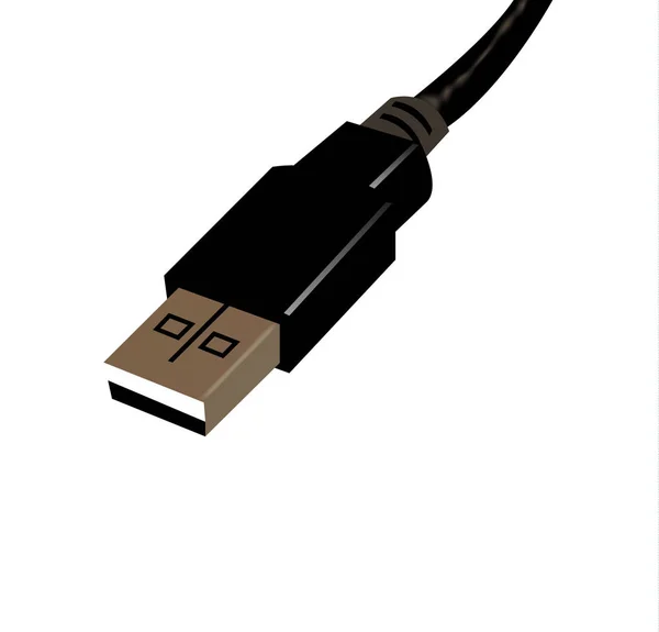 Una Conexión Cable Usb — Vector de stock