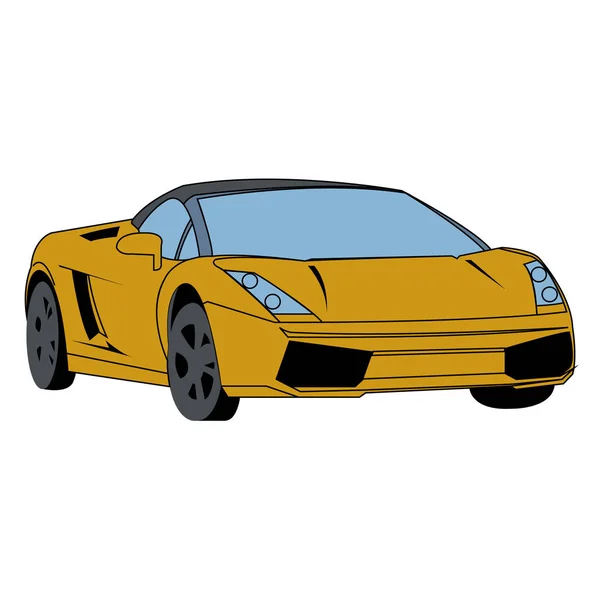 Jednoduché Kreslené Vektorové Ilustrace Rychlé Auto — Stockový vektor