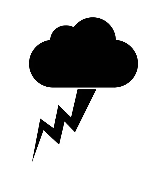 Ícone Simples Mínimo Preto Trovão Atingindo Uma Nuvem —  Vetores de Stock