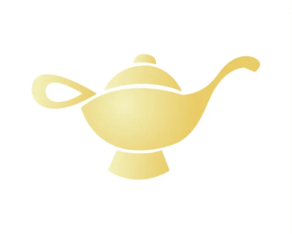 魔法の黄金アラビアン ランプのロゴデザイン — ストックベクタ