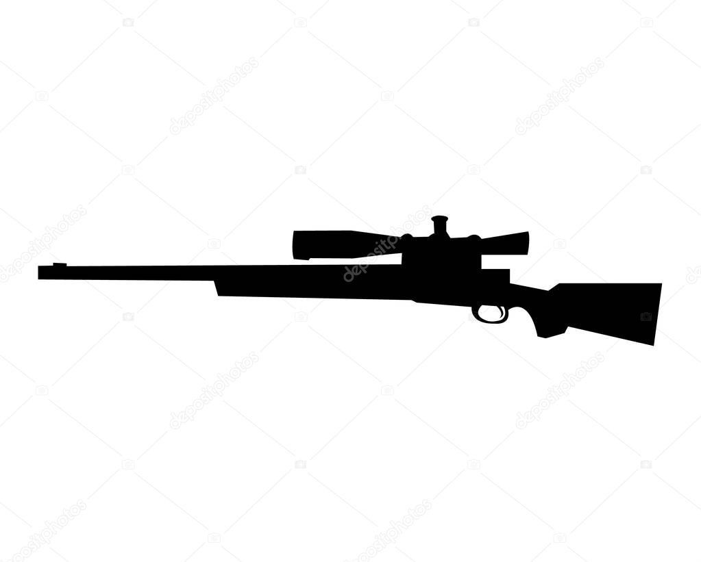 Silhouette of a sniper rifle